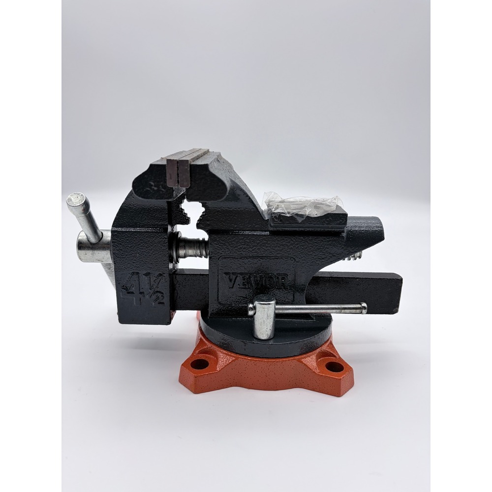 VEVOR Bench Vise Unisex 4.5 Inch Black Swivel Base Heavy Duty Workshop Tool